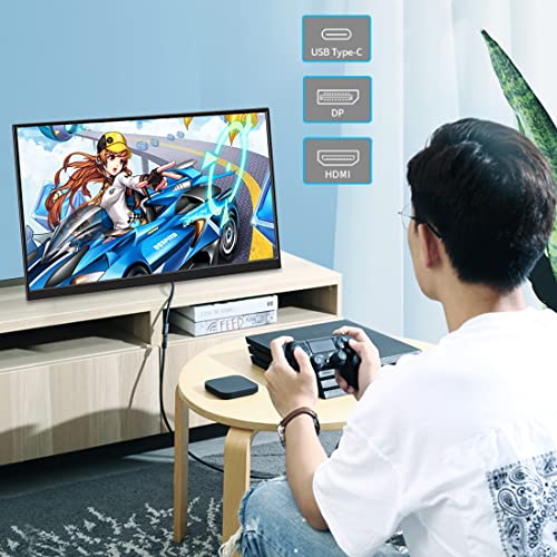 Image of 4k Portable Monitor, 14 Inch Portable Monitor USB C, 10-Bit Adobe 95% HDR Game Display with USB C /HDMI /Mini DP Compatible with Laptop /Game Console /PC /Surface