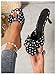 WDIRARA Women's Polka Dots Heeled Sandals Open Square Toe Slip on Shoes Black 8