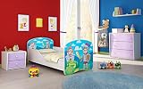 CLAMARO 'Traumland' Motiv Kinderbett 70 x 140 cm inkl. Matratze und Lattenrost, Kantenschutzleisten und Rausfallschutz, Motiv: 32   Ritter Motiv
