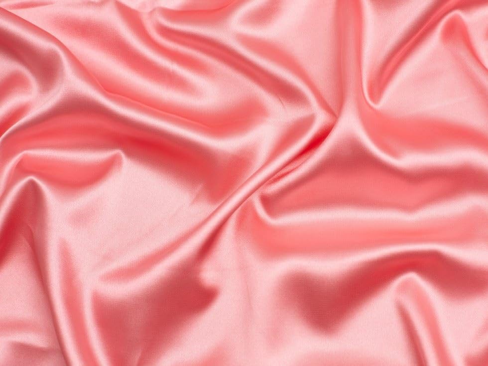 Minerva Stretch Woven Satin Fabric Coral Pink - per metre — image 1