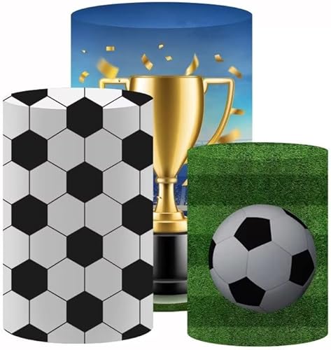 Miniatura 3 de NO182 - Cubierta de pedestal de fútbol deportivo para fiesta de cumpleaños, decoración de baby shower, cubierta de cilindro, fotografía de fútbol,