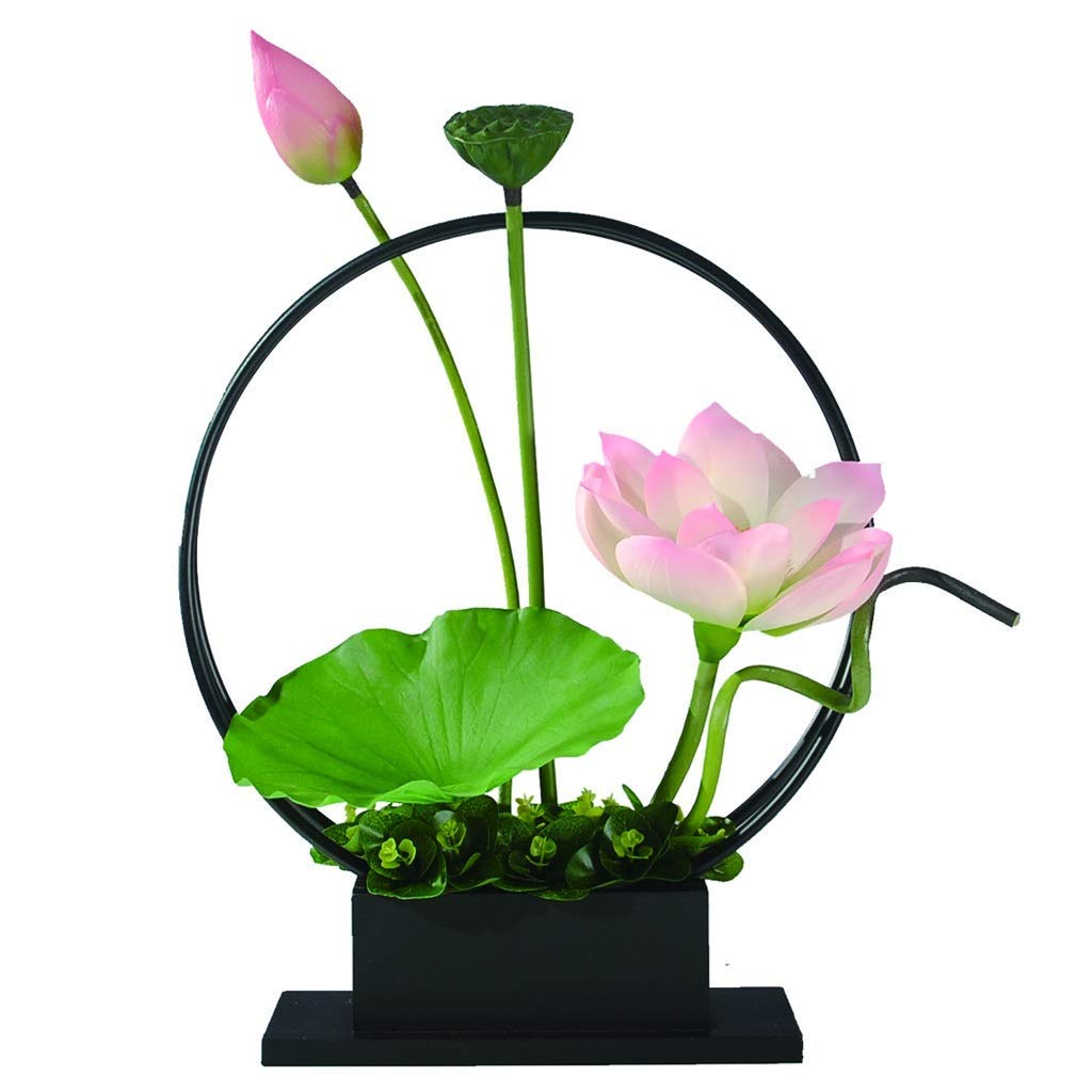 Bonsaï de lotus artificiel élégant pour décoration de bureau et maison