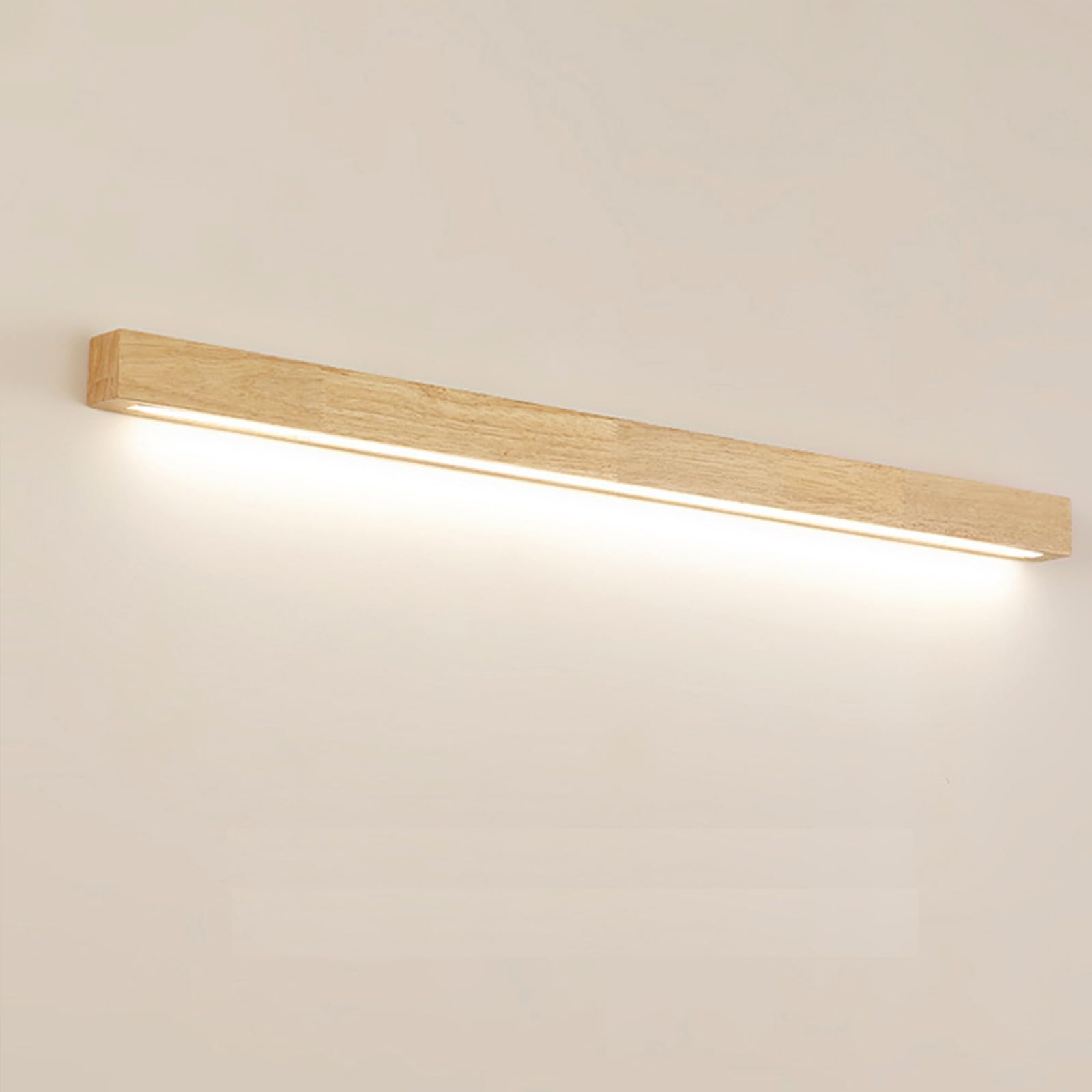 HYJAUSXB Modern LED Wall Sconce in Walnut Wood - Minimalist Linear Design for Bathroom, Nightstand, Accent 3 Color Ambient Lighting Fixture