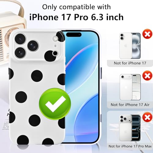 Coque iPhone 17 Pro souple résistante aux chocs et fine motif pois