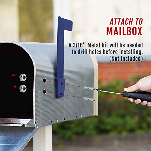Anley Universal Outgoing Mailbox Flag For Brick, Wood, Metal & Stucco - Rust Resistant Plastic Alert Postal Carrier Raised Signal Flags Replacement Kit - Mounting Fasteners Included (Blue, Flag Only) #TOP3