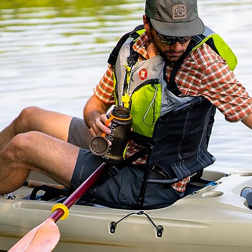 Perception Kayaks Hi-Fi Kayaking Life Jacket | Easy Access Zippered Pockets | Uscg Approved Pfd - Ul Type 3 | Paddle Sports Life Vest | Medium - Large, Green/Grey #TOP2