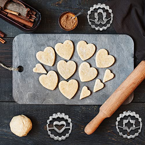 Foto von 9tlg Weihnachten Linzer Ausstecher,Edelstahl Keksausstecher,Mini Linzer Ausstecher,Plätzchenausstecher Weihnachten,DIY Tools für Backen Plätzchen,Kekse und Fondant