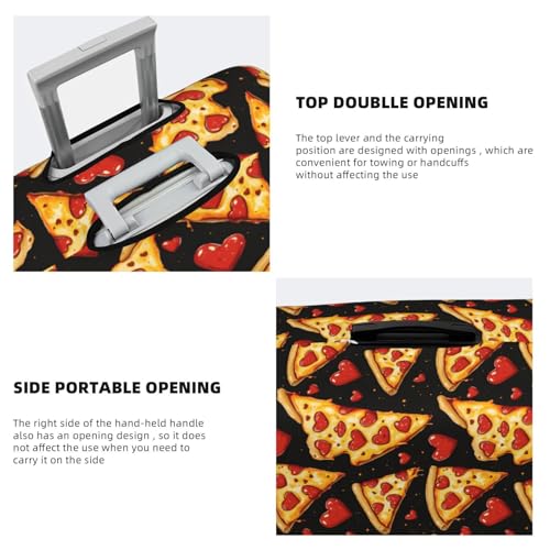 Luggage Cover Protector - Red Heart Pizza Print Suitcase Covers for Luggage Fit 18-21 Inch Suitcase4