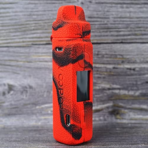 Protective Silicone Texture Case for Voopoo Vinci X2 80W Pod Kit Skin Sleeve Cover Shield Wrap (BlackRed)