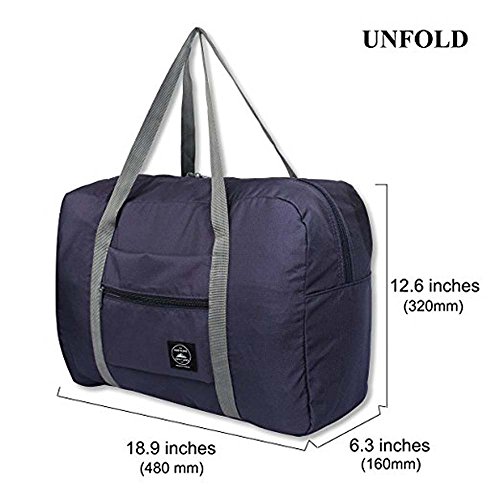 Travel Duffel Bags Lightweight Waterproof Foldable Sports Gym Waterproof Storage Luggage Bag (Dark blue)