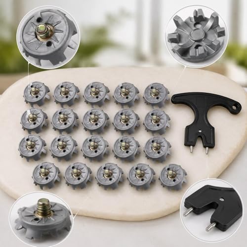 Spikes de golf antideslizantes para evitar resbalones en césped húmedo con llave de ajuste 3