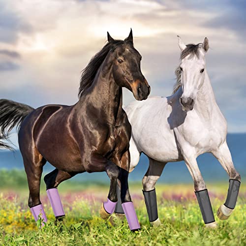 Image of Jexine Set of 8 Mesh Fly Boots for Horse Loose Fitting Non Slip Breathable Horse Fly Leggings Protective Reduces Stress Leg Fatigue Wraps for Preventing Flies Mosquitoes Bite