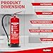 Protex – Schaum-Feuerlöscher SD6 E – 6 Liter – fluorfrei – für die Brandklassen A und B – nach DIN EN 3 – 11 kg – mit praktischer Halterung – mit Prüfplakette – Made in EU