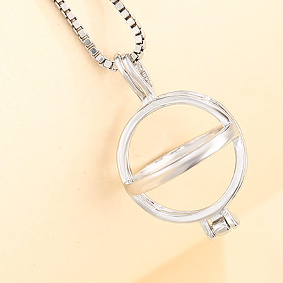 Pearl Cage Open Hollow Locket Hold 8-11mm Ball 925 Sterling Silver Lockets Charm Pendan for Bracelet Necklace