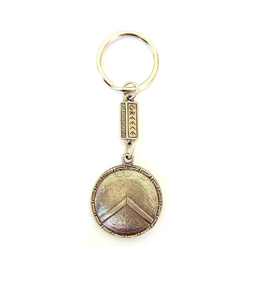 Iconsgr Ancient Greek Zamac Spartan Shield Keyring 300 Leonidas Silver Color (O2)