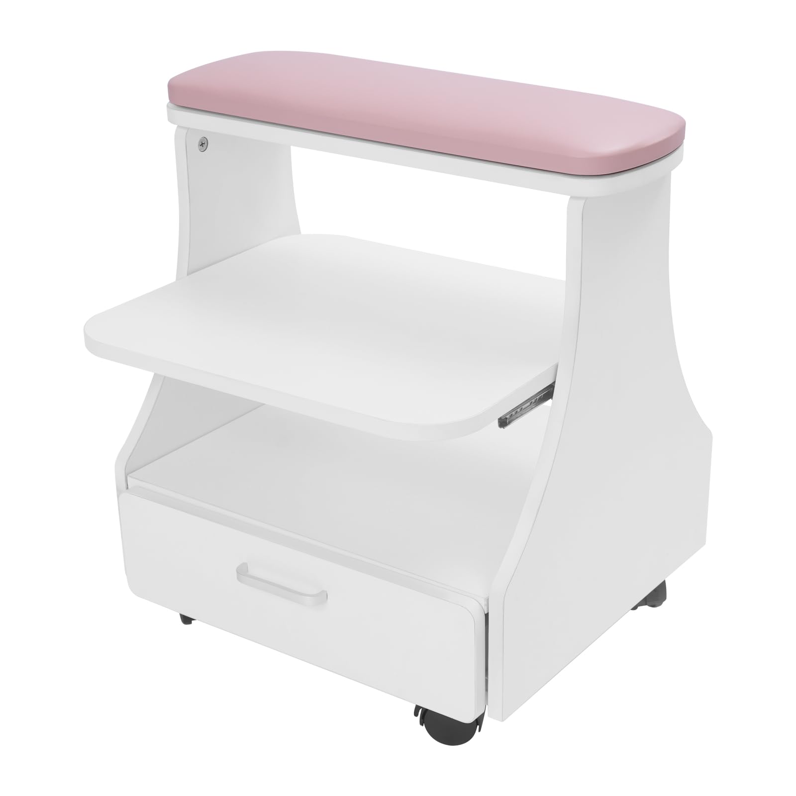 Chariot portable esthéticienne manucure pédicure avec roues tiroir rose