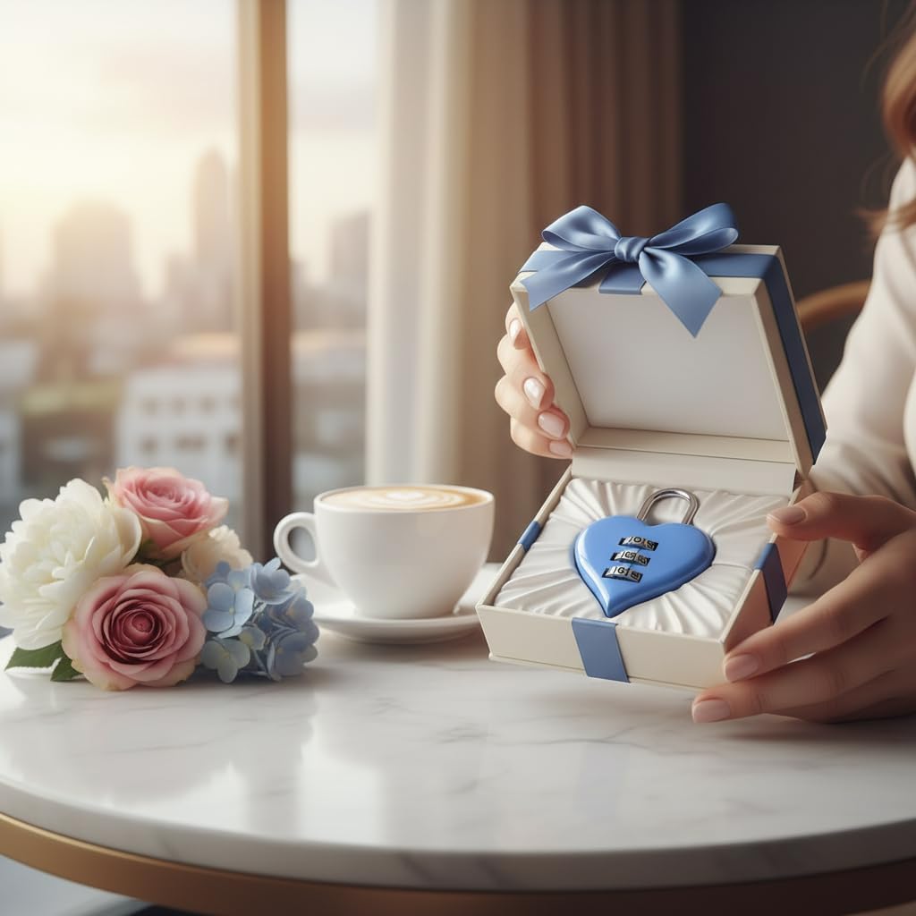 2 Pcs 3 Digit Combination Padlock Heart Combination Locks, Code Lock Mini Luggage Locks Love Locker Lock Cute Combo Locks for Backpack Luggage Lockers Jewelry Boxes, (Pink & Blue)