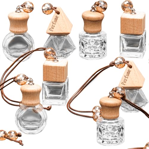 Lista de Difusores de aceite perfumado más recomendados. 46 8 pcs Botella Dispensadora De Botella De Perfume Portátil,Botellas de Vacía de Difusores de Ambientador para Coche Colgantes para Aceites Esenciales, Fragancia de...