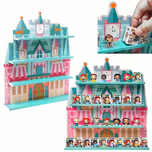 AUFGELD Display Shelf Compatible with Funko Bitty Princesses Series Display Stand for Bitty Pop Princess Figures Wallmountable Bitty Shelf Displays 31 Bitty Pops