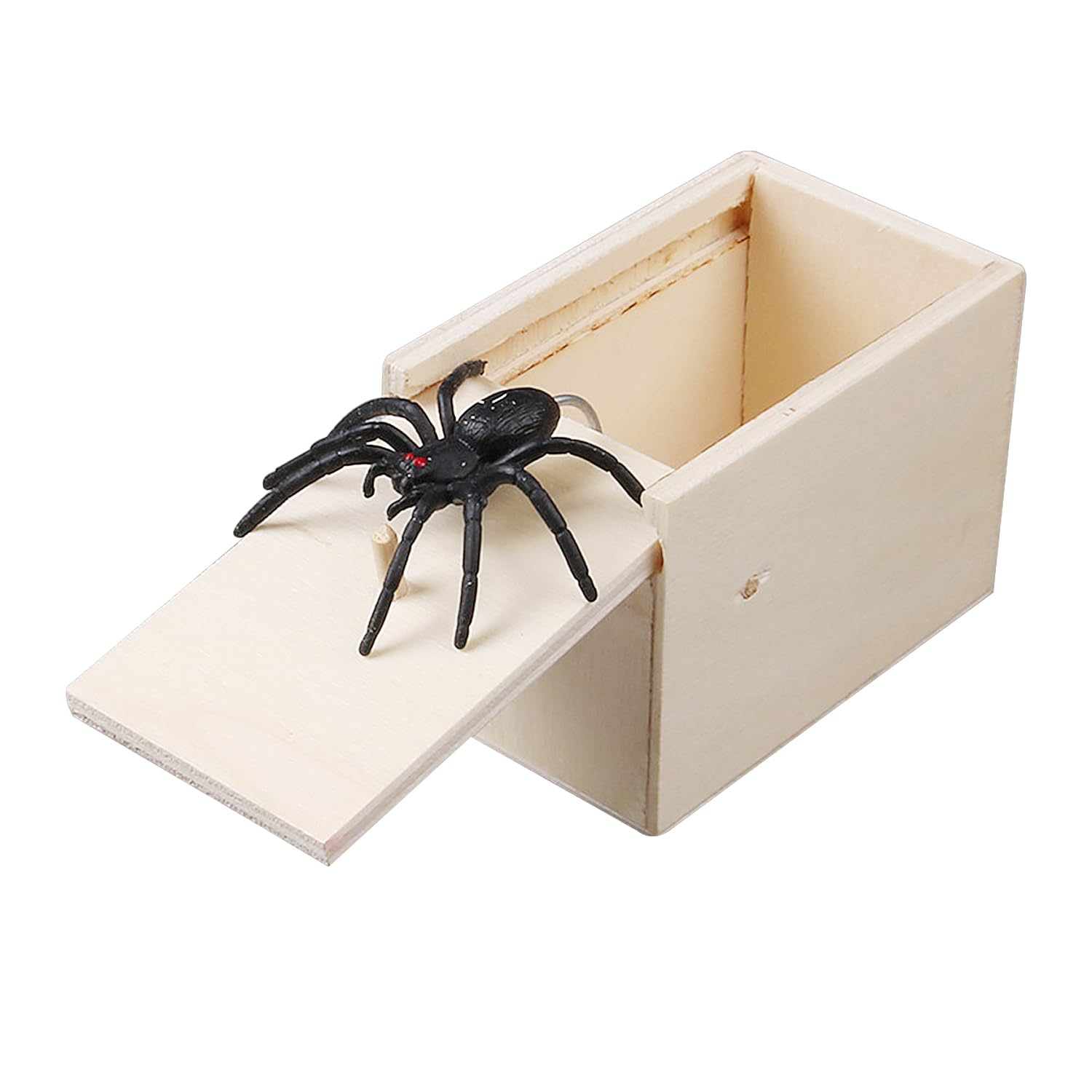 1 Piece Spider Prank Box, Handmade Spider Toy Box, Wooden Scary Box, Funny Prank Box, Creative Tricky Toy For Kids Adults