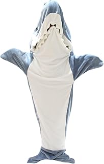 Manta con capucha de tiburón acogedora manta de franela manta portátil tiburón manta con capucha lindo tiburón una pieza regalo para adultos niños con capucha disfraz, Ol, Suitable Height 155–165 cm
