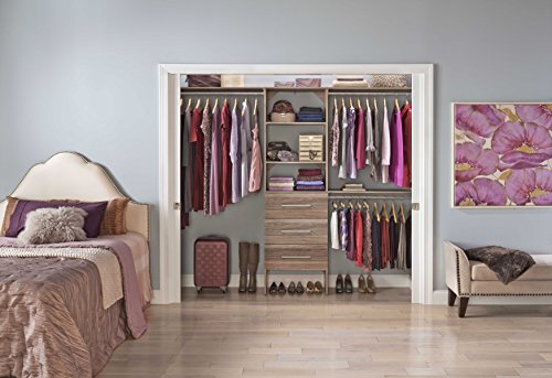 Closetmaid 1936040 Suitesymphony Modern 25-Inch Closet Organizer With Shelves And 3-Drawers, Natural Gray #TOP3