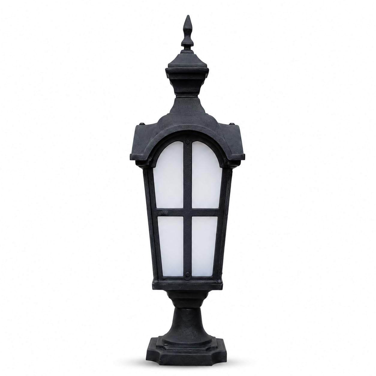 Outdoor Pillar Gate Light, | Frosted Glass Shade, Weather Resistant Finish, Rust Resistant, Indoor & Outdoor Use, Corrosion-Resistant Body-image-8