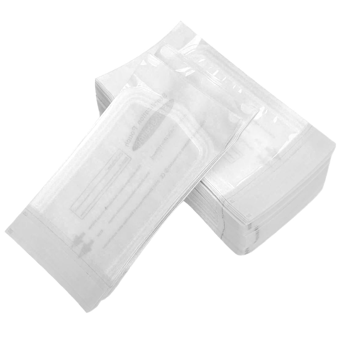 Buste mediche di sterilizzazione 110 Sacchetti sterili in PVC,Sacchetti autosigillanti per la pulizia(57 x 130 mm)