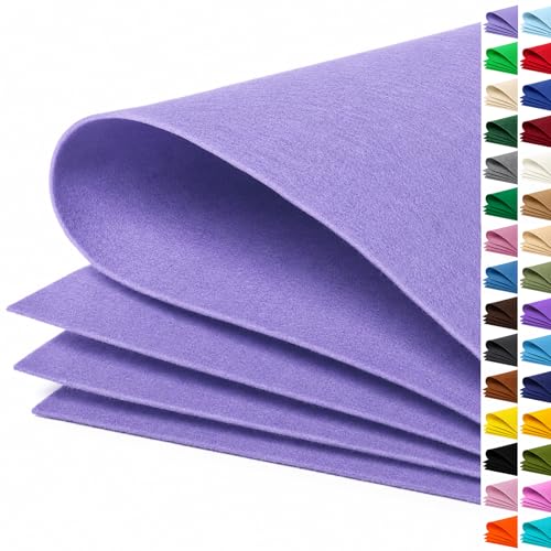 Image of Lavender Large Felt Fabric 36 inch x 36 inch (1 Square Yard), 1mm Stiff Felt Sheet, Nonwoven Fabric for Crafts, DIY Projects, Art, Sewing, Lining & Decorations
