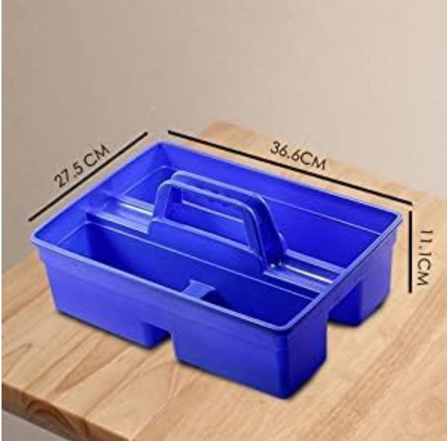 Image of Plastic Caddy Bucket New Model 2-Compartment Industrial Caddy Bucket, Bathroom Caddy Organizer Basket, Bathroom Organizer Basket, Tool Organizer, Cleaning Supplies, Multicolor