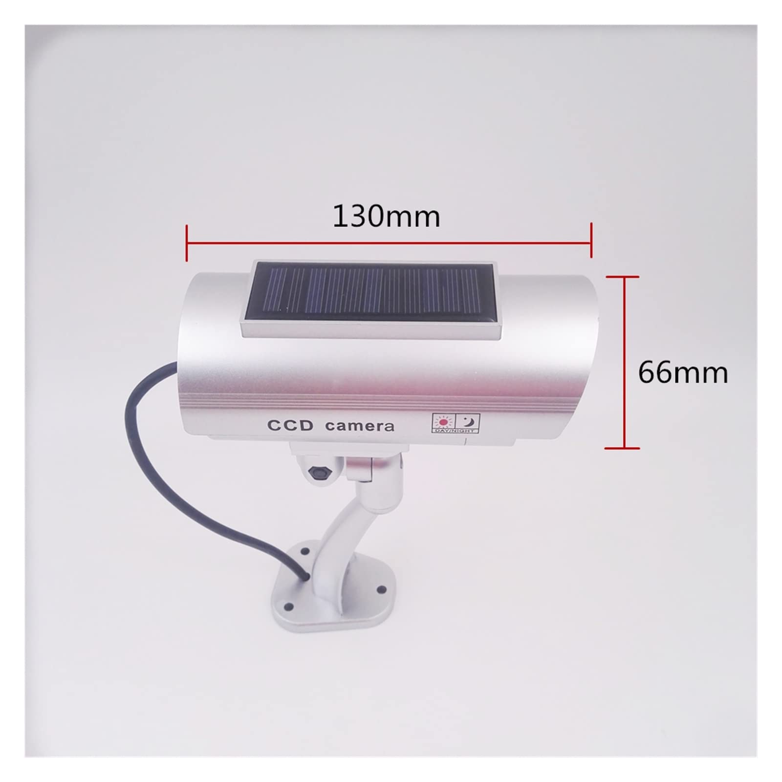 Dummy Camera Outdoor Security Panel słoneczny Fałszywa kamera Symulacja Kryty Bullet LED Light Monitor Bezpieczeństwo w domu Wodoodporny Ostry Obraz łatwa Obsługa(3 pcs silver)