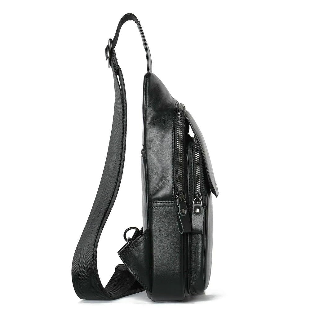 WLDMA męska torba na klatkę piersiową z prawdziwej skóry torba crossbody torba podróżna na co dzień miękka skóra bydlęca klatka piersiowa dla mężczyzn prezent