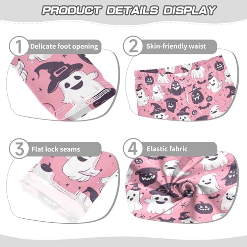 Girls Leggings Halloween Cute Ghosts Bat Pumpkin Pink Soft Toddler Leggings for Girls Kids Pants Size 4T-10T3