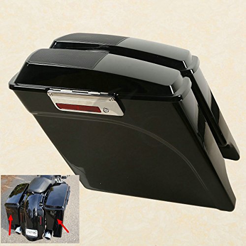 Alforjas rígidas estiradas de 5 pulgadas TCT-MOTORPARTS con tapas para parlantes de 6x9 pulgadas, compatibles con Harley Touring (1993-2013) y Softail (1984-2017) miniatura 1