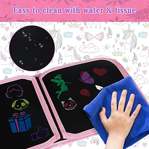Erasable Doodle Book for Kids,14 Page Portable Reusable Toddler Art Travel Essential Kids Coloring Set Magic Drawing Books with Drawing Shape Molds,Kids Travel Activity Book for Toddlers Activities, Travel, Learning 4 515wddV55ML. AC