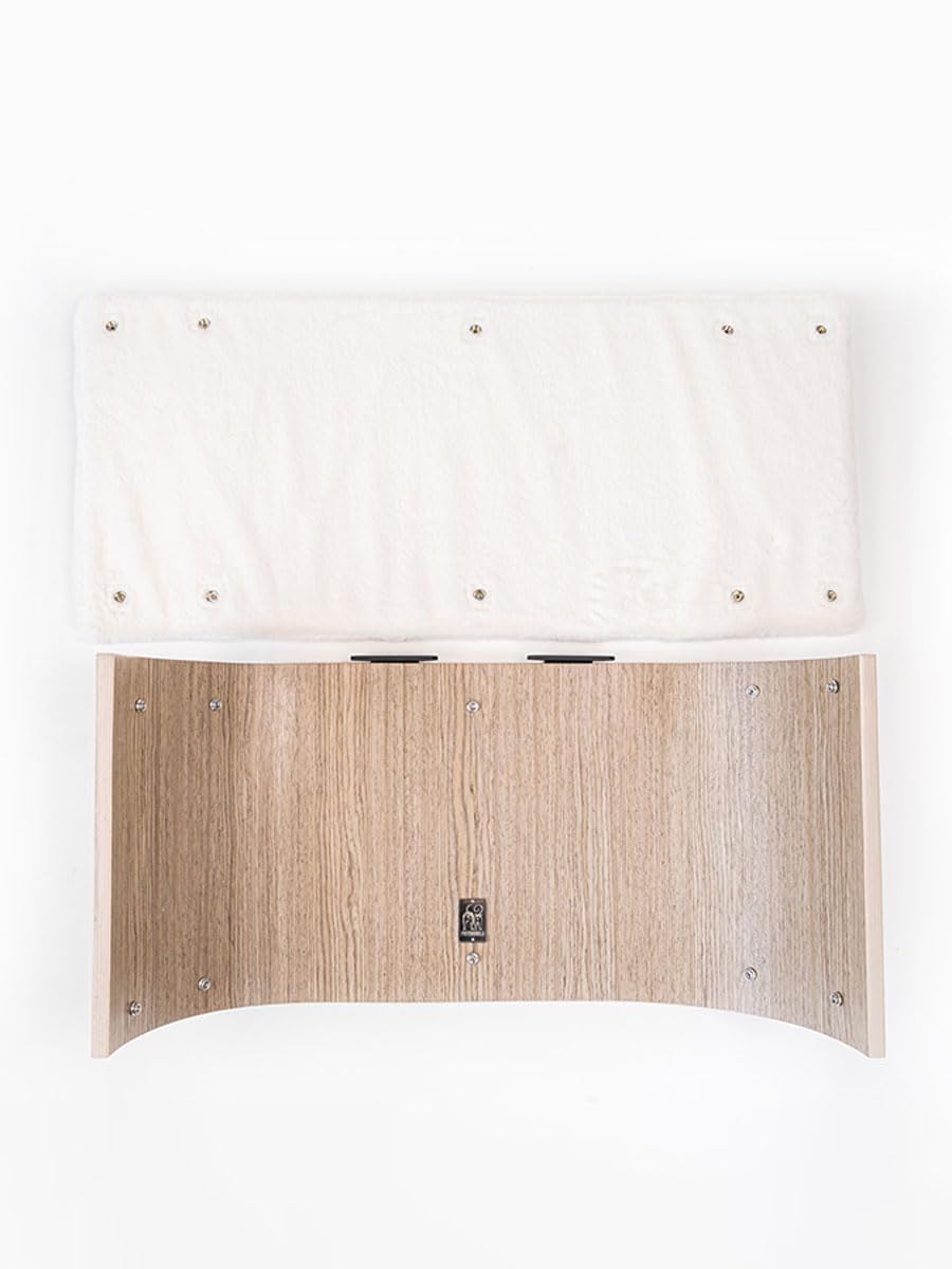 Petrebels Kletterwand, Wandliege Curve 70 cm, Kratzbaum Wand, Premium Qualität Wandkratzbaum, Katzenbett Wandmontage, Holz Farbe Eiche-Altgrau Look