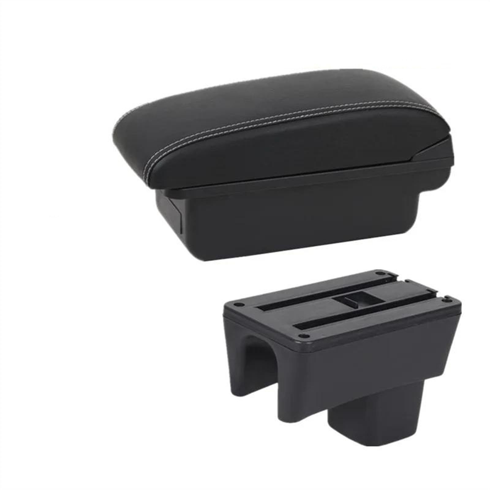 NOHEEU Car Armrest Storage Box Dedicated Retrofit Interior Accessories For Swift 2005-2024(A2 Black white NO USB)