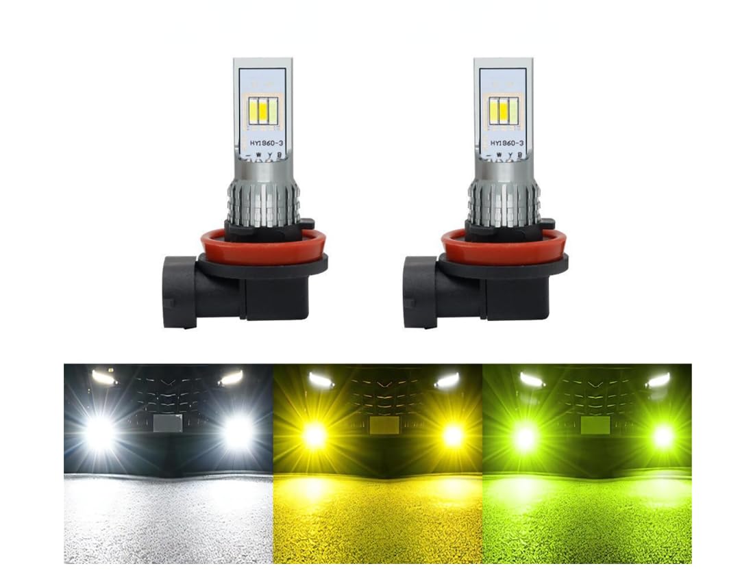 Amazon | H8 H9 H11 H16 LED フォグランプ 3色切替 6000K 8000ルーメン