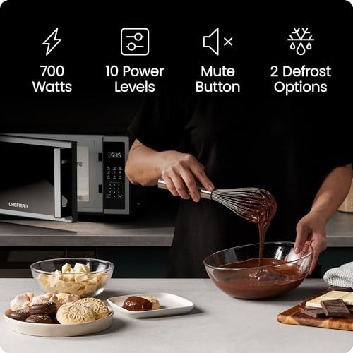 Chefman RJ55 0.7 cu ft 700W Compact Microwave, Touch Child Lock