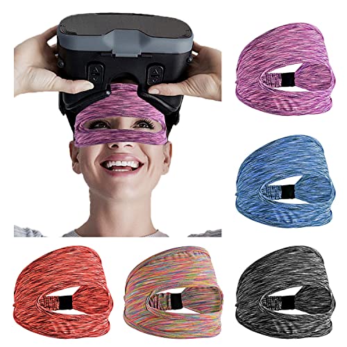 Image of Abnaok 5 Pack VR Eye Mask, Adjustable Breathable VR Sweat Band for Oculus Quest 2, HTC Vive, PS, Gear, VR Workouts