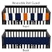 Sweet Jojo Designs Baby Crib Long Rail Guard Cover for Modern Navy Blue and Orange Stripe Print Bedding Collection