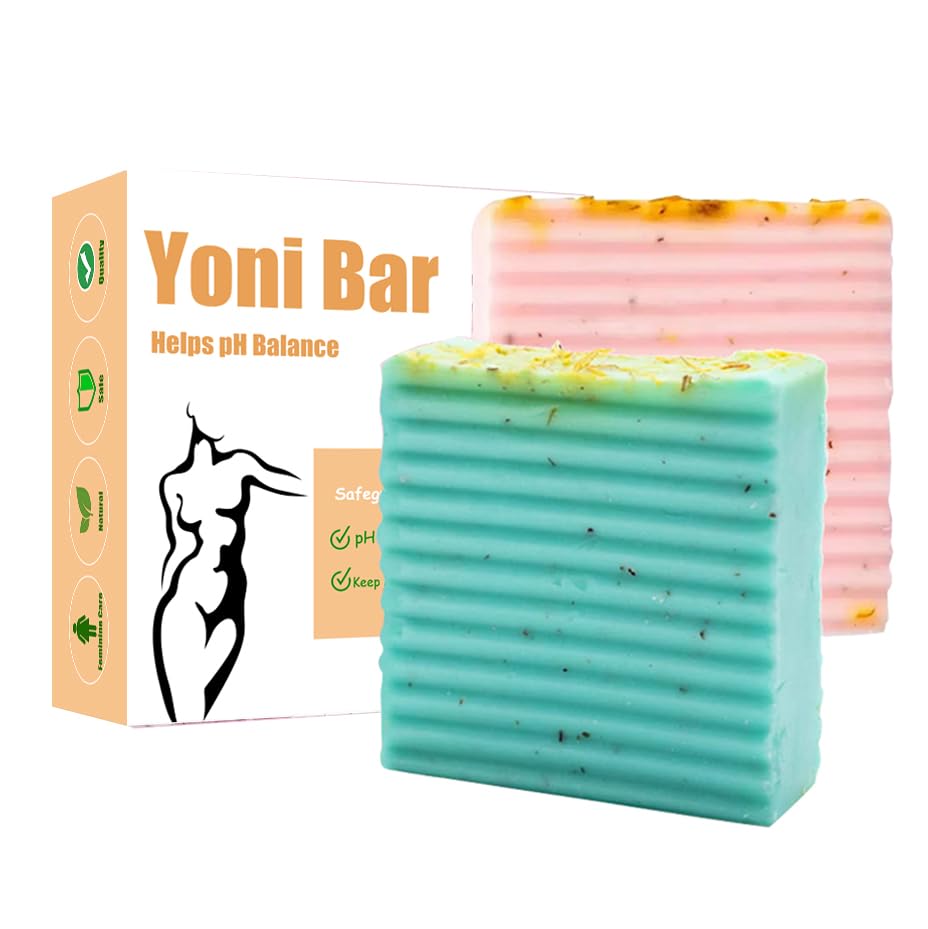 2pcs Yoni Bar Soap Natural Feminine Soap Bar for pH Balance Handmade Yoni Wash Odor Control & Hydration | Organic Herbal Ingredients | Gentle Effective Daily Intimate Cleanser