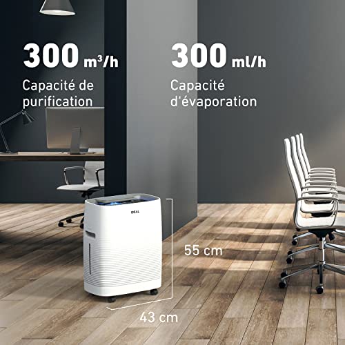 IDEAL AP35H - Combiné 2en1 pour purifier et humidifier l'air ambiant dans des pièces de 45m² | Filtres HEPA et antiodeurs contre les particules fines, pollens, allergènes, bactéries - Pour la maison – Image 6