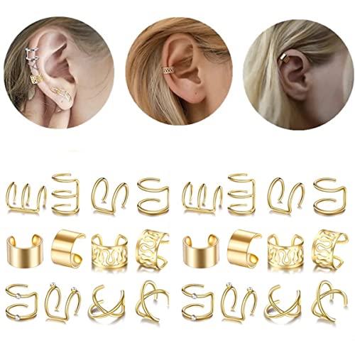 Asvnres 24 Pcs Gold Hair Braids Dreadlock, Non-Piercing Ear Clip Beard Beads Cuffs Clip Hair For Women Men Hair Accessories Styling Jewelry Tools thumb #3