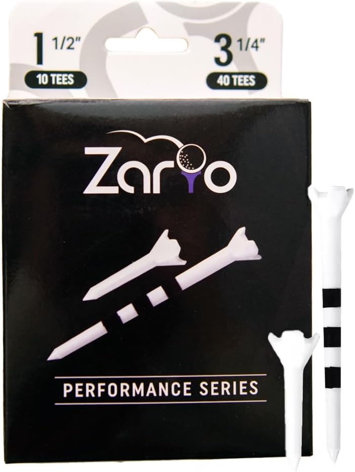 Zario Golf Tees 3 1/4 with Golf Tees 1 1/2 inch Combo, Plastic Golf Tees - Near Unbreakable - 50 Count