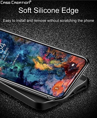 Image of Case Creation Compatible with Oppo Reno 4 Pro 2021 Back case, Oppo Reno 4 Pro Slim Flexible Smart Look case with 360 Camera All Angle Protection (Pure Black)