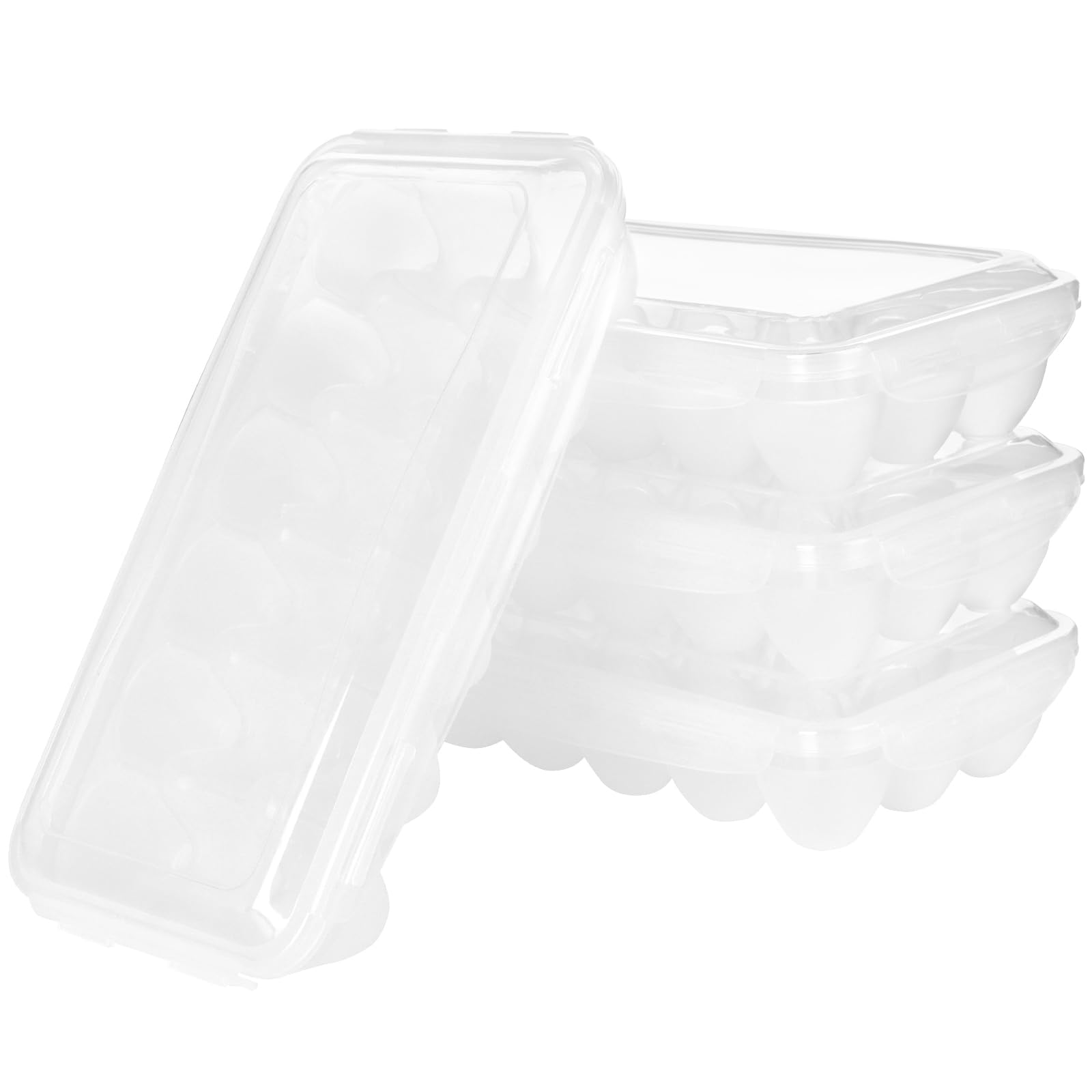KOHAND 4 PCS 18 Count Egg Holder, Fridge Storage Container, Storage Eggs Carrier Tray with Lid, Clear Eggs Holder for Kitchen Egg Organizer