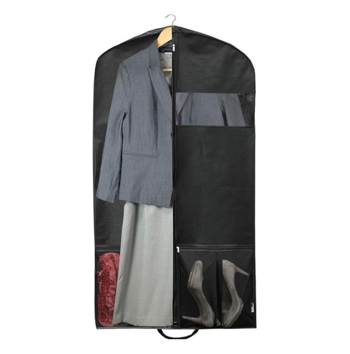 Portatrajes Funda Traje 2 Bolsas De Ropa De Viaje De 40 Pulgadas Con Bolsillos, Bolsa De Traje Plegable Portátil Para Vestidos, Abrigos, Camisas Y Vestidos Funda Ropa Portatrajes Viaje