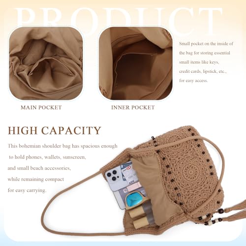 Bolso de hombro tejido GOKTOW para mujer verano playa miniatura 6