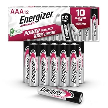 Energizer Advanced - Pile AAA (pacco da 12) - Batterie Alcaline 1,5 V - Potenza Che Dura 100% Di Extra Durata - Made in EU - 0% imballaggio privo di plastica [Esclusiva Amazon]